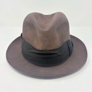 Vtg Lock & Co Hatters Fedora for Brooks Brothers Men’s Fur Felt Hat Size 7 1/4